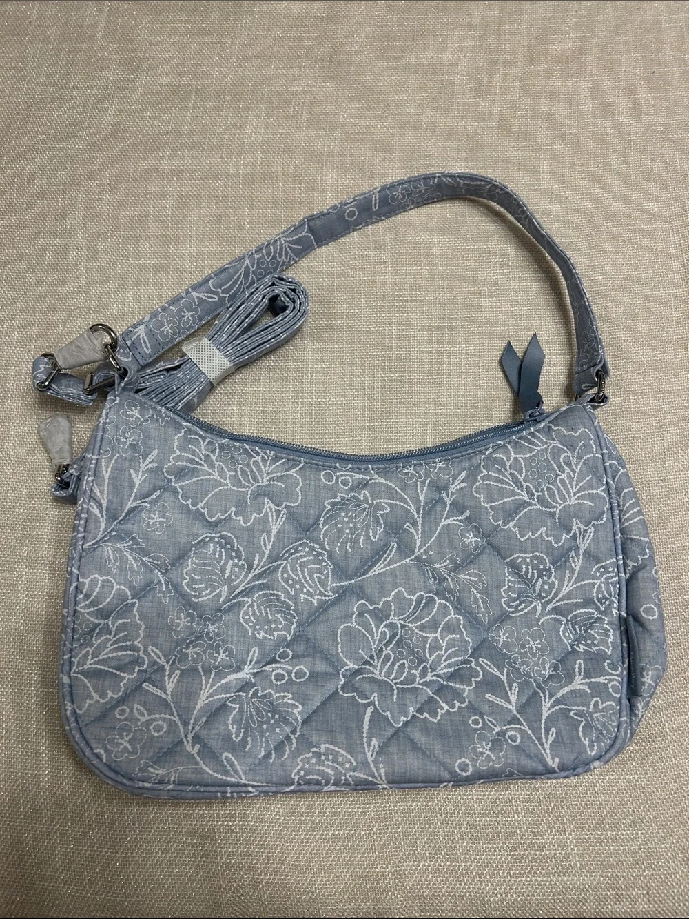 Vera Bradley Light Blue Floral Quilted Crossbody - Picture 1 of 3